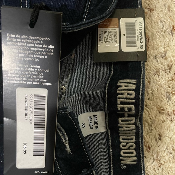 Harley Davidson Curvy Performance Stretch Boot Cut Embellished Jeans - Picture 3 of 4